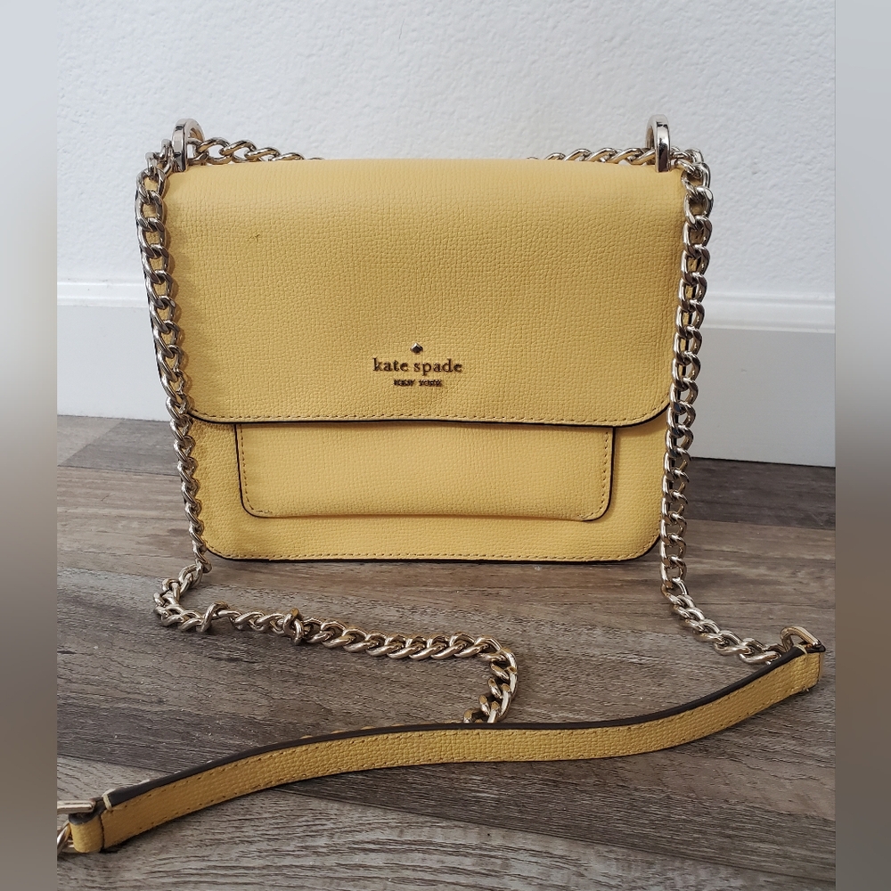 Kate Spade Mustard Crossbody Bag with Chain Strap